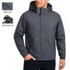 Men's Waterproof & Windproof Jacket W/ Detachable Hood - Lightweight Outdoor Raincoat for Hiking & Climbing