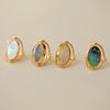 Parmak Takısı Geometrik Oval Yüzükler Paslanmaz Çelik Dönebilen Opal Yüzükler Çevrilebilir Yüzükler Hediyeler