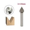 6x10mm 60 Degree V Shape Milling Cutter Chamfer End Mills Woodworking Router Bit Milling Router Bit Trimming Machine Cutter