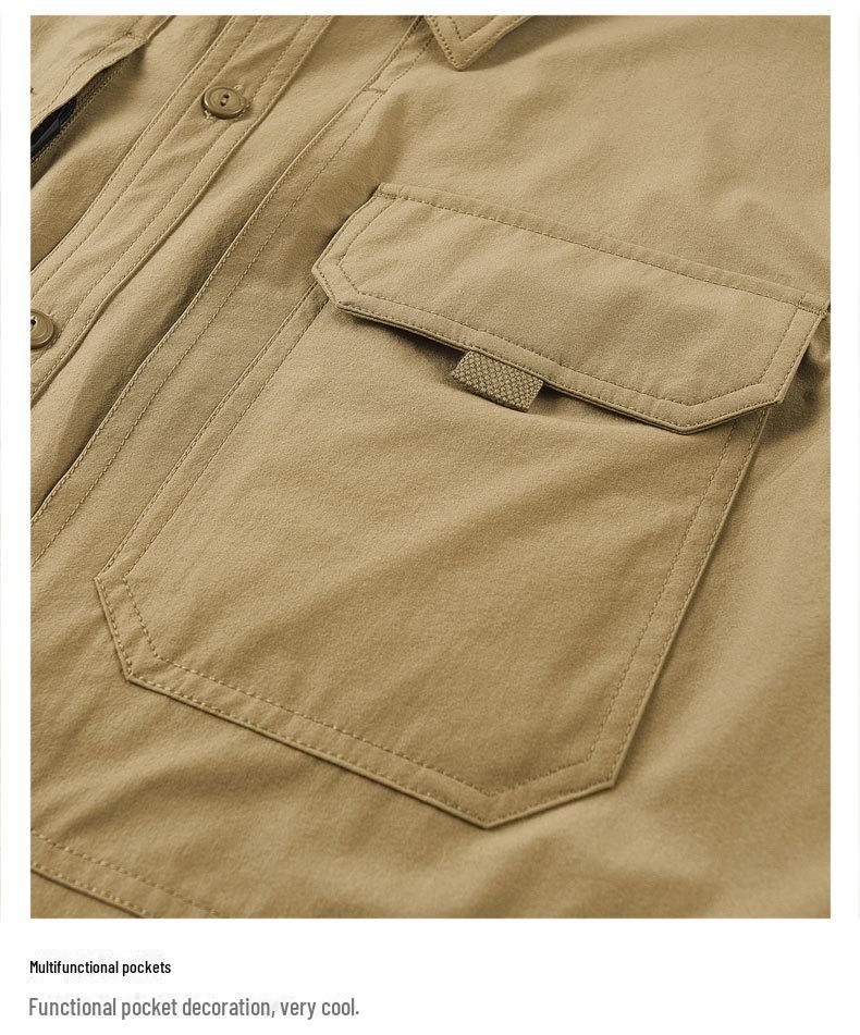 Herren Schnelltrocknendes Stretch Langarm Outdoor Arbeitshemd 2T319