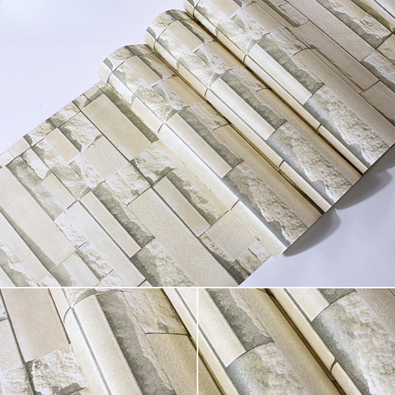 Slate Stone Brick Effect Washable Vinyl PVC Wall Paper Living Room Background Wallcovering Wallpaper Decor Papel De Parede