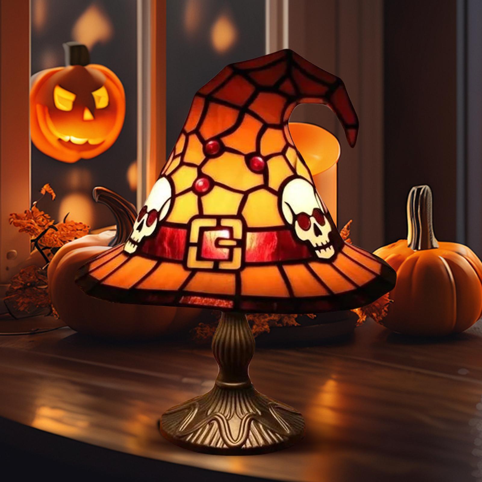 Witch Hat Lamp Mysterious Witch Hat LED Light Decorative Halloween Lamp For Dorm Balcony Haunted House Bookshelf Basement