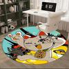 1pc Anime Cat with Binoculars Round Carpet - Office Chair Mat, Non-Slip Rug for Home Decor, Seasonal Gift, Suitable for Office, Living Room