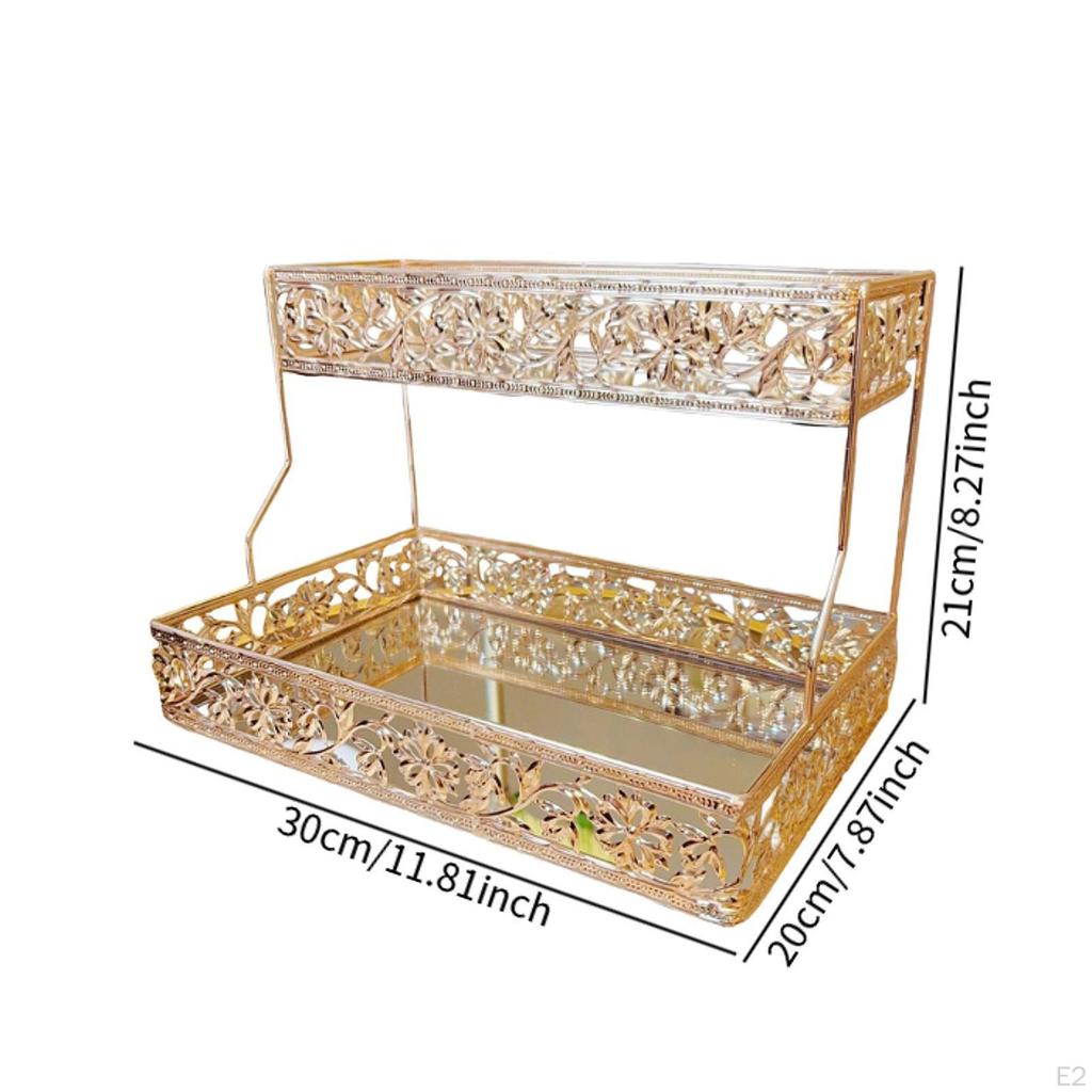 Cosmetic Organizer Skincare Holder 2 Tier Large Capacity Multipurpose Vanity Tray Bathroom