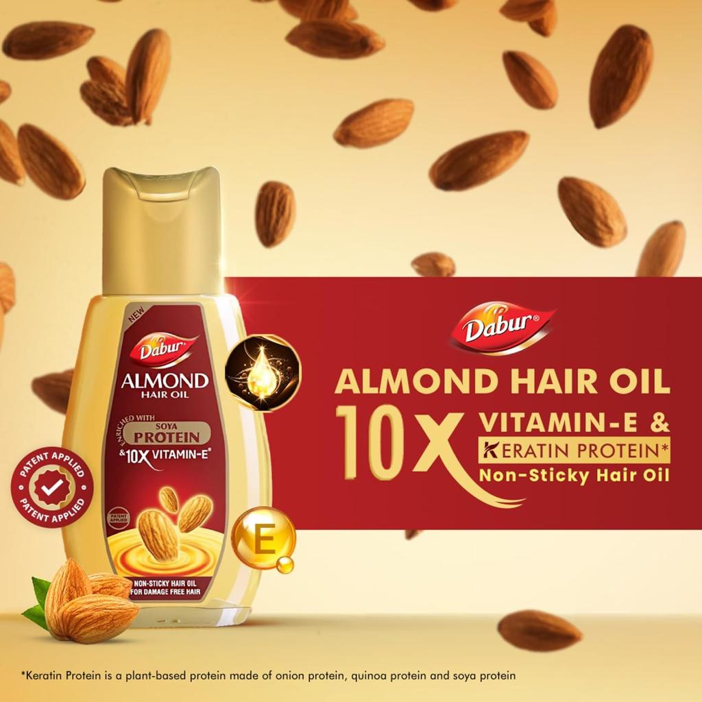 BAJAJ Almond Drop Hair Oil 500ml | With Almond Vitamin E Soya Protein | Nourishes Dry Hair & Reduces Hair Fall From Roots