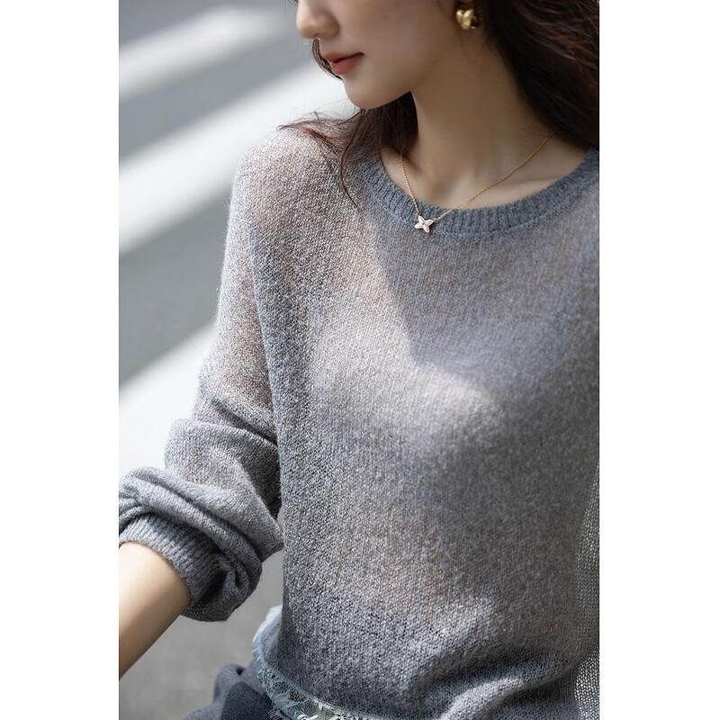 Demana Women's Wool Blend Lace Patchwork Knit Sweater