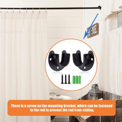 1 Set Closet Rod Bracket with Screws Rustproof Corrosion Resistant Simple Installation Curtain Rod Holder Closet Rod Support Kit