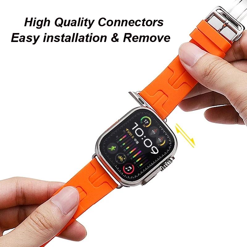 Con Logo Kilim Cinturino in Silicone a Giro Singolo Cinturino per Apple Watch 46mm 42mm Cinturino per Iwatch 11 10 9 8 Ultra3 49mm 45mm 38mm Cinturino per Orologio