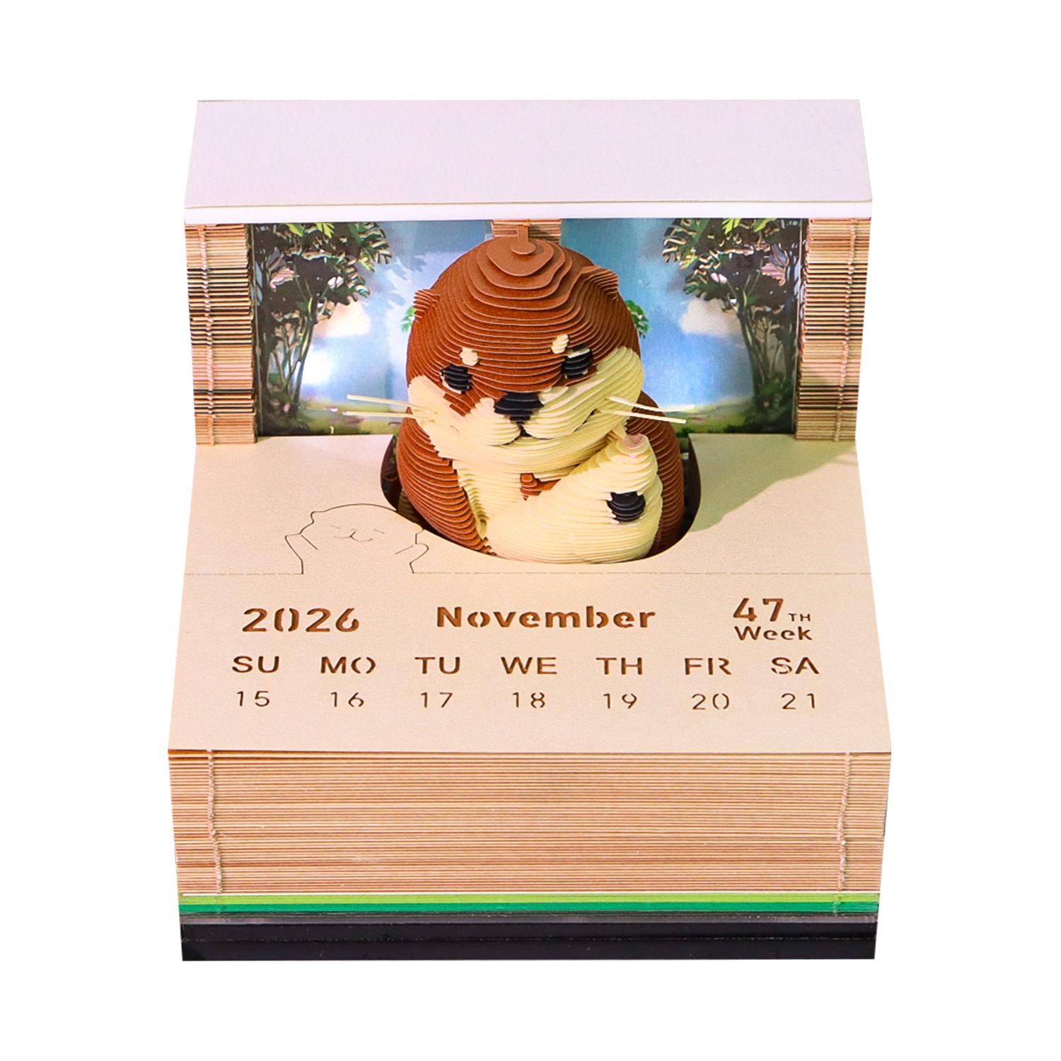 Otter 3D Promotional Memo Pad Creative Animal Paper Craft Customizable Sticky Notes Promotional 3d Memo Pad with Gift Box