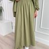 2 pezzi camicia a maniche lunghe + gonne Eid donne musulmane eleganti set Abaya Dubai Turchia islamico casual top tinta unita gonna moda