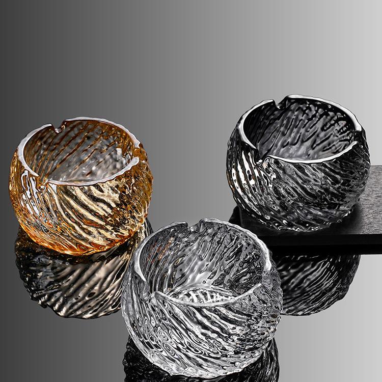 High-End Glass Ashtray for Home, Office & Car - Stylish & Creative Design