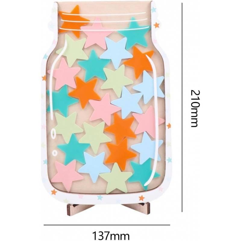 Reward Star Jar Incentive Jar Responsibility Wooden Routine Training Gift Kids