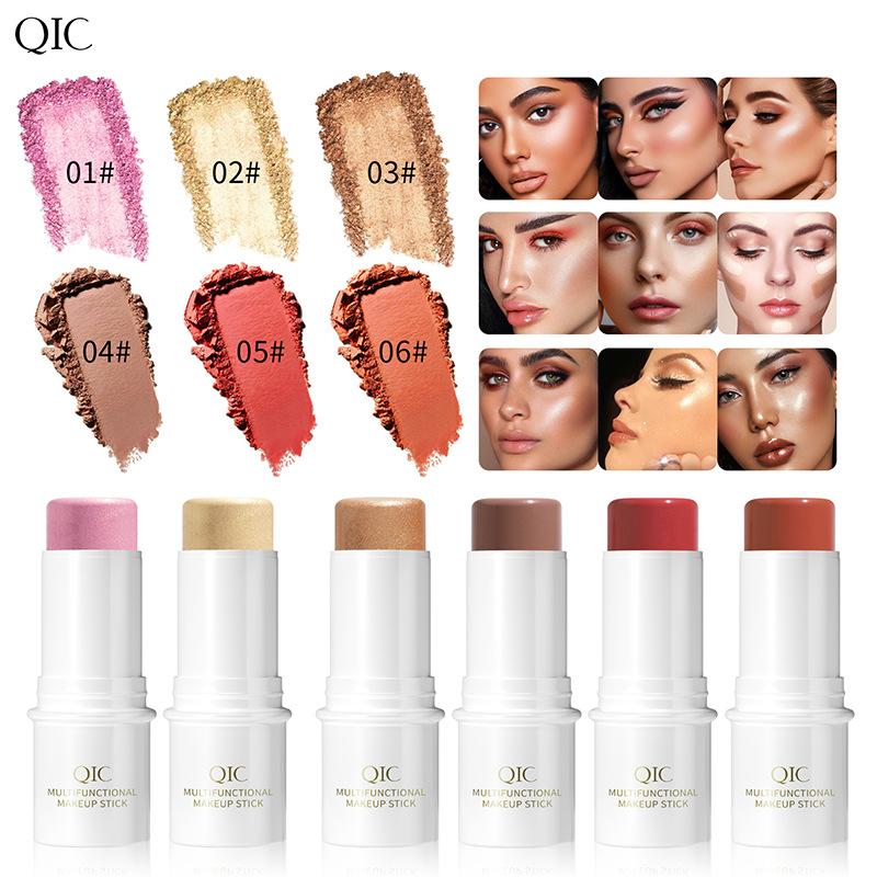 QIC Multifunctional Makeup Pen Blush Highlight Grooming Pen Pearl Light Fine Glitter Matte Brightening Face Makeup Shadow Pen