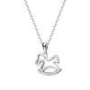 Rocking Horse Pendant Necklace Women Horse Charm Necklace Cute Rhinestone Rocking Horse Necklace Gift for Wife Girlfriend