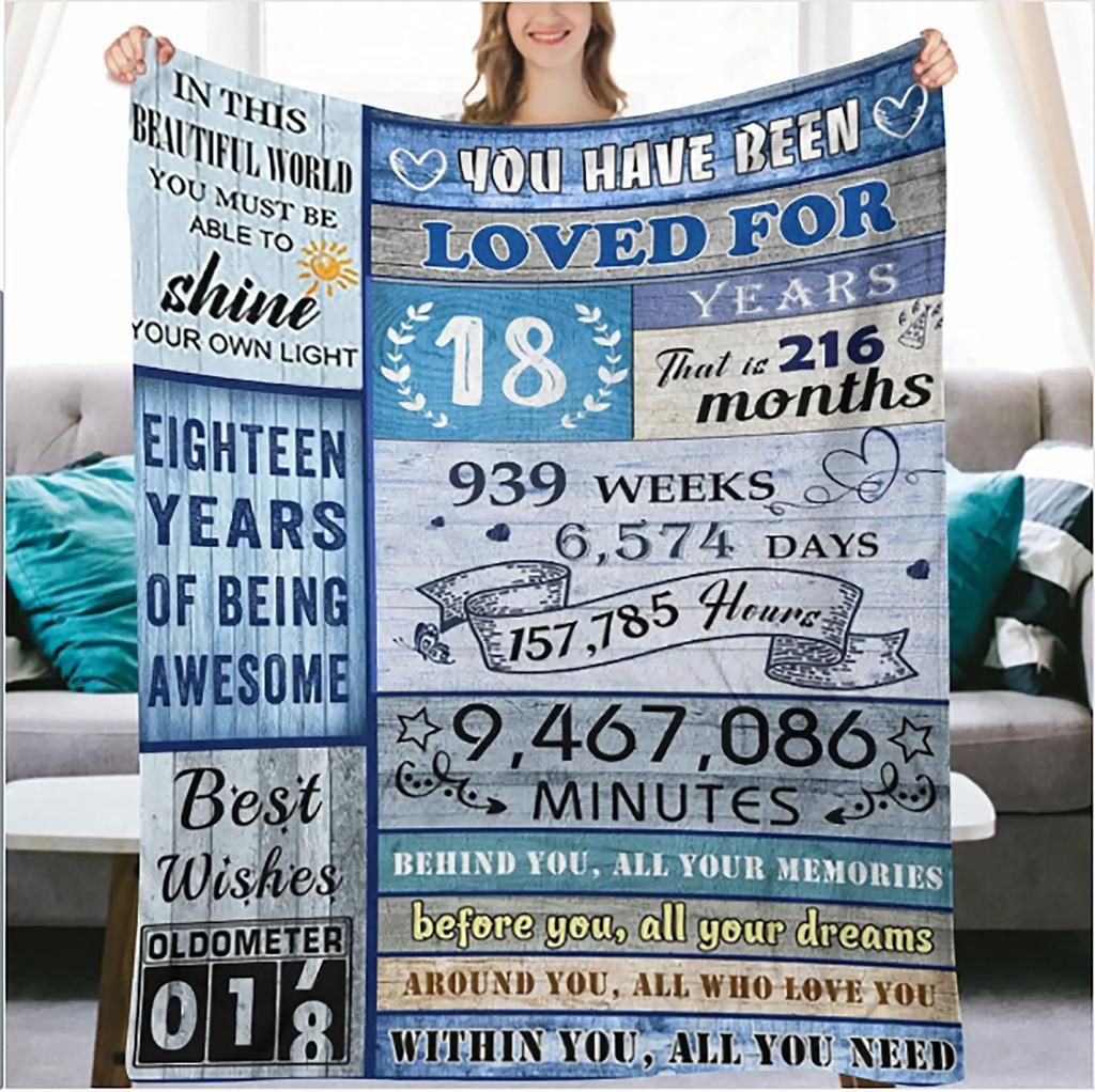 18th Birthday Gifts Ideas for Girls-Girls 18th Birthday Decor Blanket-Gift for 18 Year Old Girl-Gifts for Daughter Bestie Sister