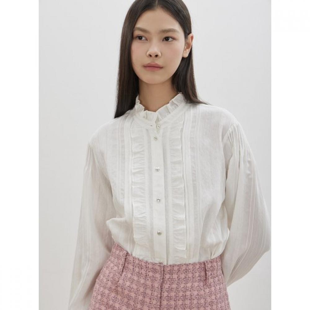 

Cc Collect. Frill Jacquard Blouse C261msc004 WH/55