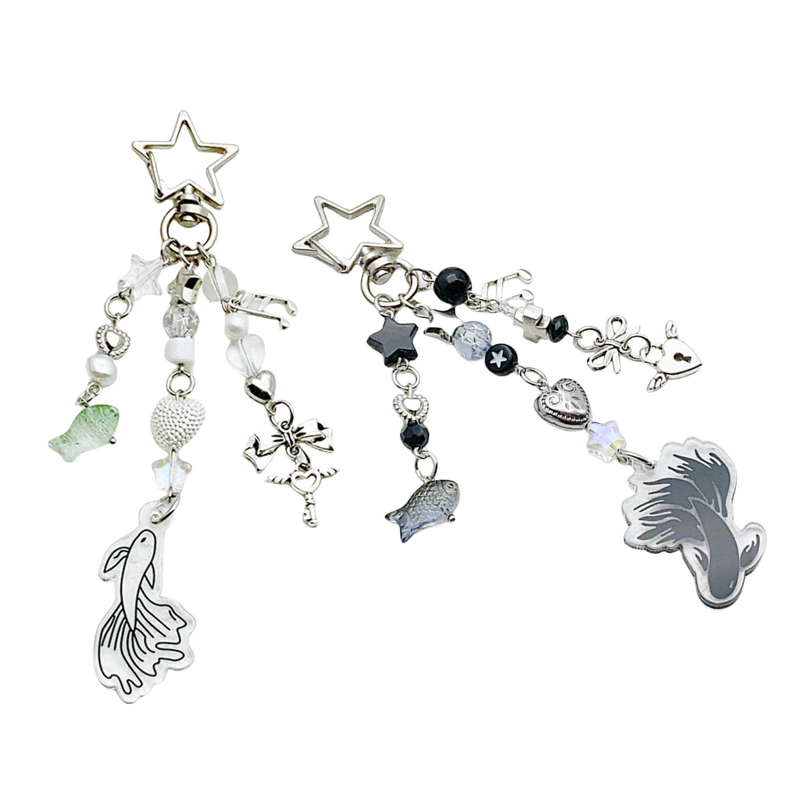 

Красочный брелок-подвеска с бусинами, рыбка, бантик, сердце, звезда, шарм, модный аксессуар для сумки для модных девушек 2