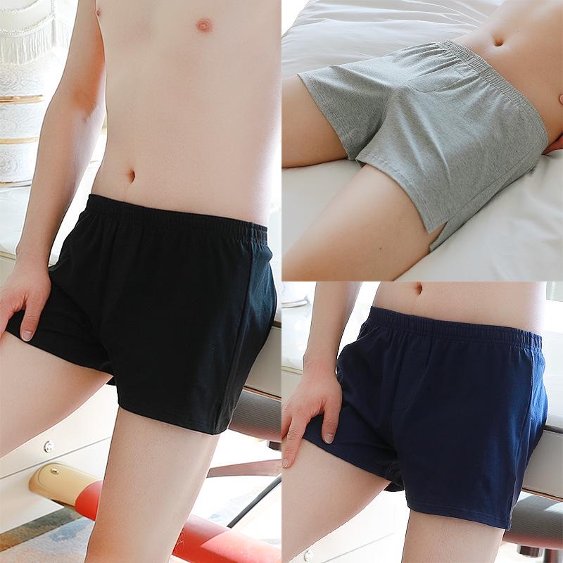 Men's Pure Cotton Mid-Waist Boxer Briefs - Loose A-line Plus Size Shorts