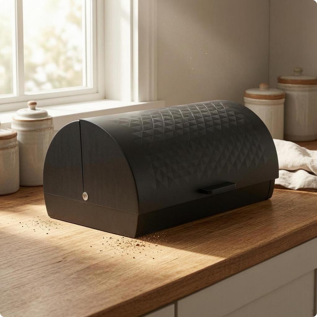 Bread Box Roll Top Lid Keeps Fresh for Countertop Storage