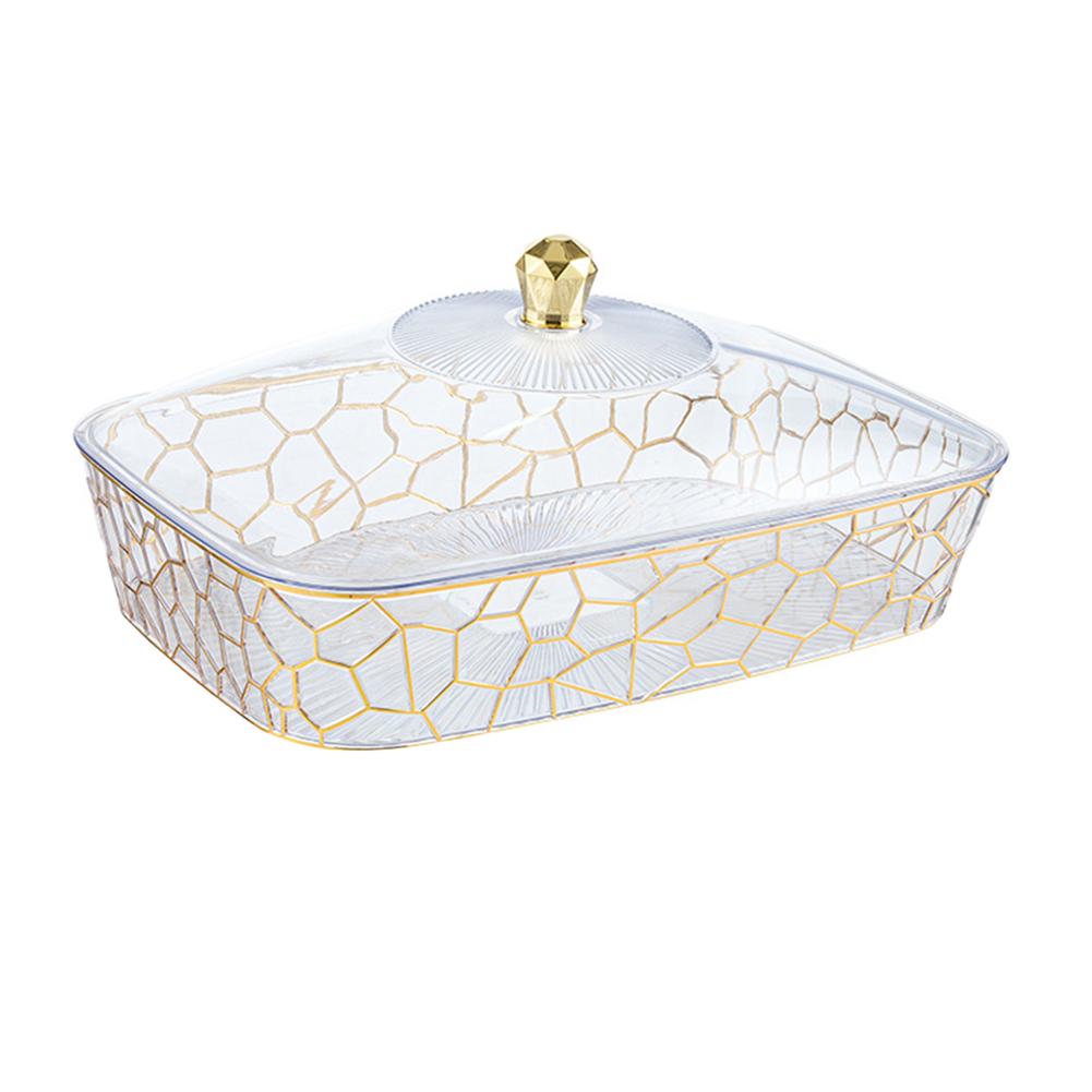 22*22*13cm Transparent Fruit Plate Light Luxury Kitchen Accessory Fruit Holder Luxury Fruit Bowl Versatile Kitchen Accessory 22x22x13cm
