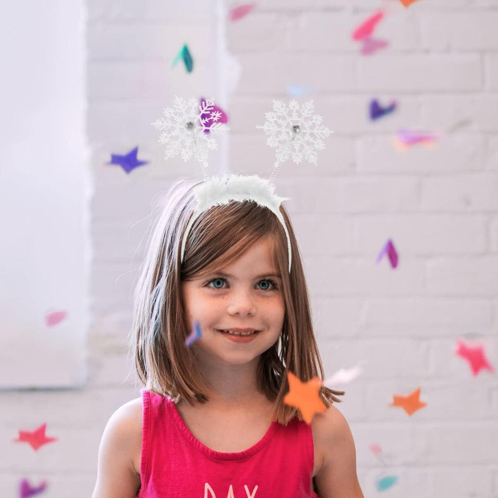 Christmas Headband 6pcs Christmas Decorative Headband Adorable Hair Bands Cute Snowflake Hair Hoops Snowflake Headdress Birthday Favors Halloween