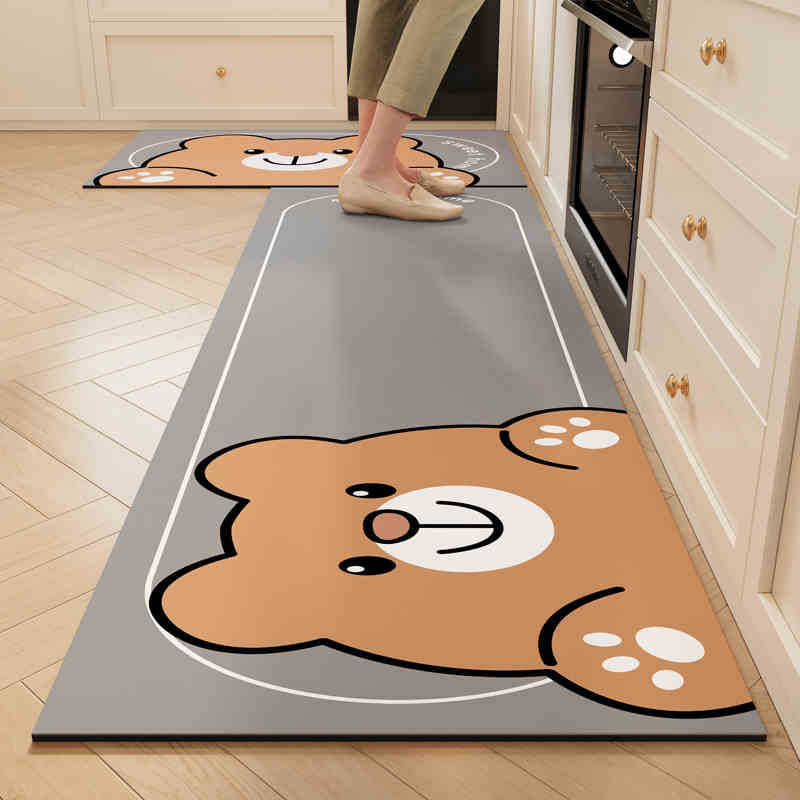 Modern Simple Kitchen Floor Mat, Long Water-Absorbing Quick-Drying, Easy To Take Care Of, Diatom Mud Floor Mat, Household Anti-Skid And