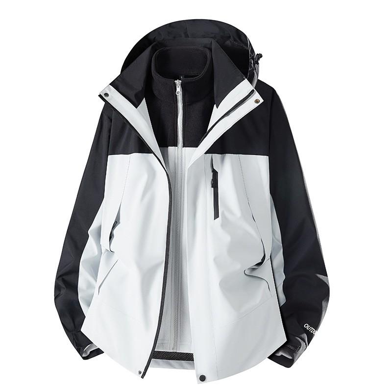 Men Women 3-in-1 Waterproof Windproof Hiking Jacket With Removable Fleece Liner Outdoor Camping Trekking All Season