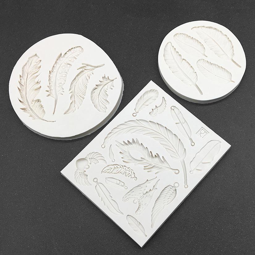Feather Silicone Mold Sugarcraft Chocolate Cupcake Fondant Cake Decorating Tools