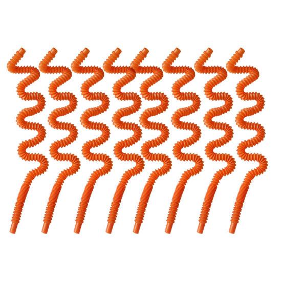 Renkli Spiral Bükülebilir Pipetler 6mm Yeniden Kullanılabilir Gıda Sınıfı Plastik Pipet Doğum Günü Partisi Ev Seyahat İçin Esnek İçme Pipetleri