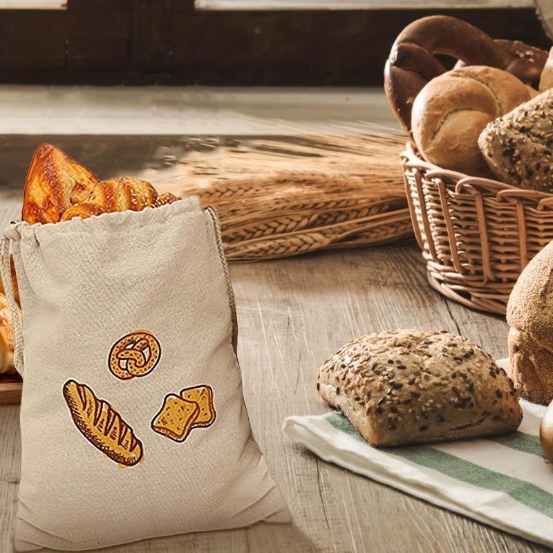Reusable Linen Drawstring Bread Storage Bag Washable Storage Bag Food Organizer Homemade Kitchen Craftsman Bread Storage Bag