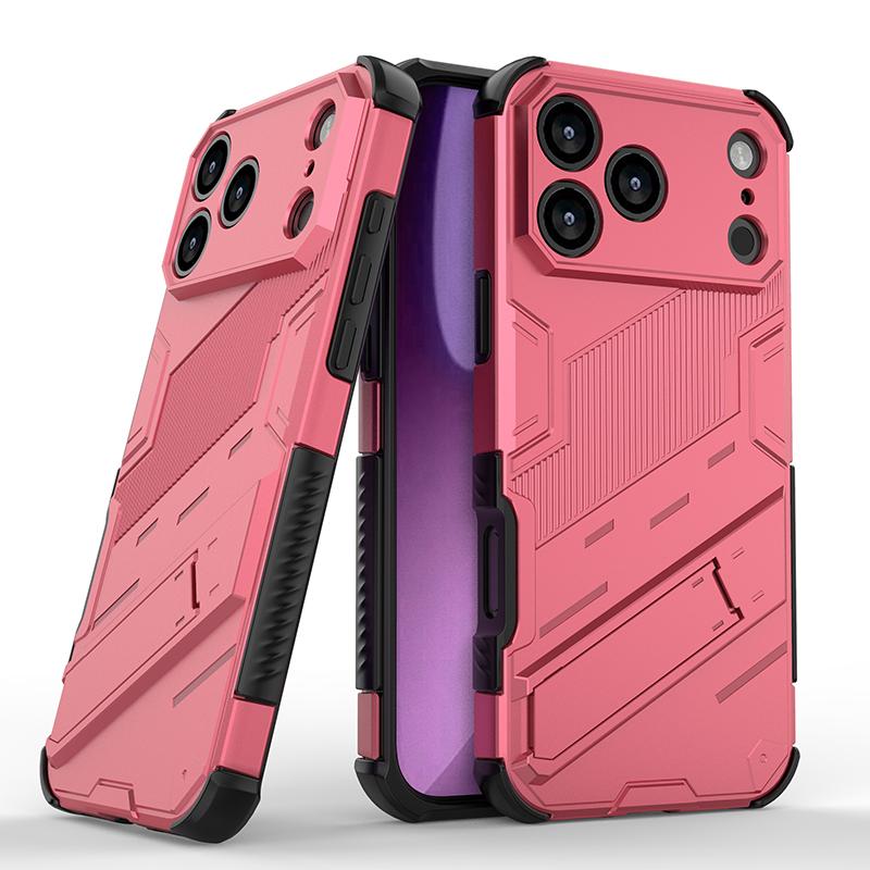 Shockproof Armor Stand Case For iPhone 17 Pro Max Coque iPhone 16 15 14 13 Pro Max Hybrid TPU+PC Hidden Phone Holder Cover