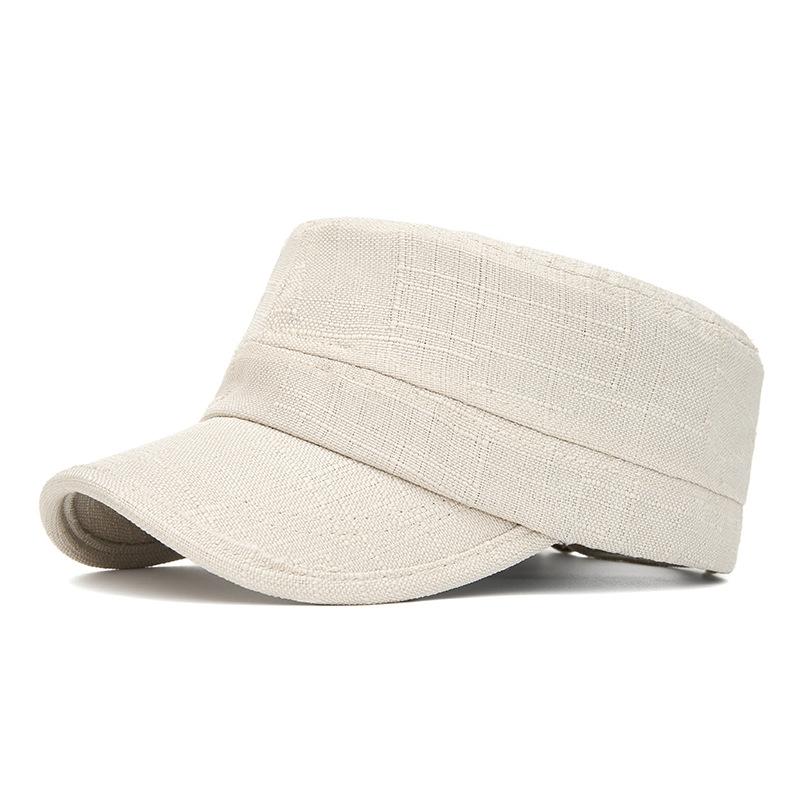 Men's light board denim flat top military hat simple versatile cap women's fashion outdoor visor equestrian hat