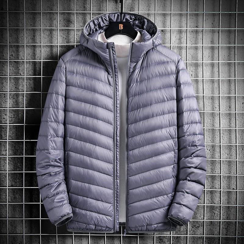 Chaqueta acolchada con capucha para hombre Versión coreana de chaqueta acolchada corta y ligera para jóvenes Chaqueta acolchada de hombre de talla grande