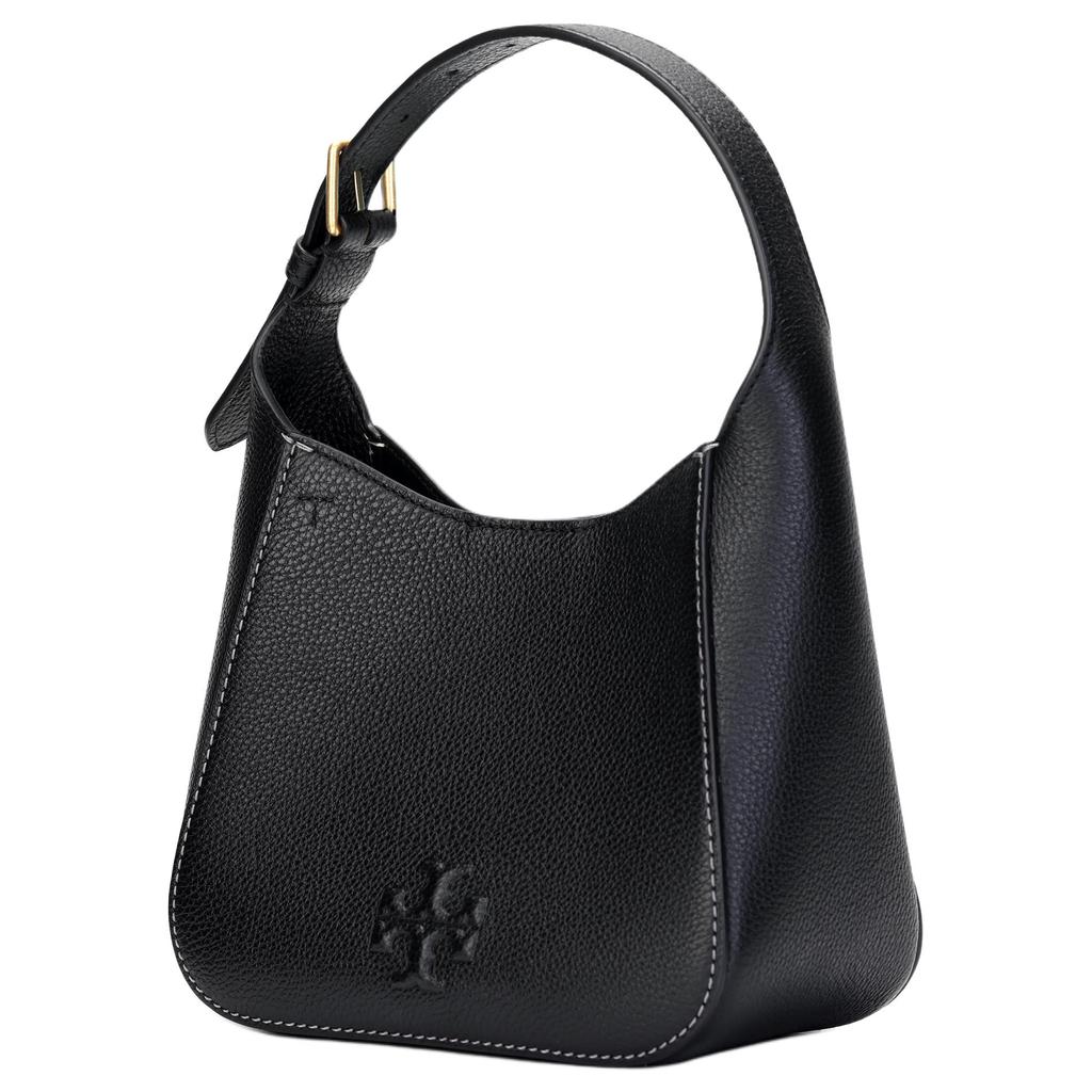 Tory Burch Thea Solid Color Embossed Letter Logo Leather Bucket Bag Women handbags Black 144690-001