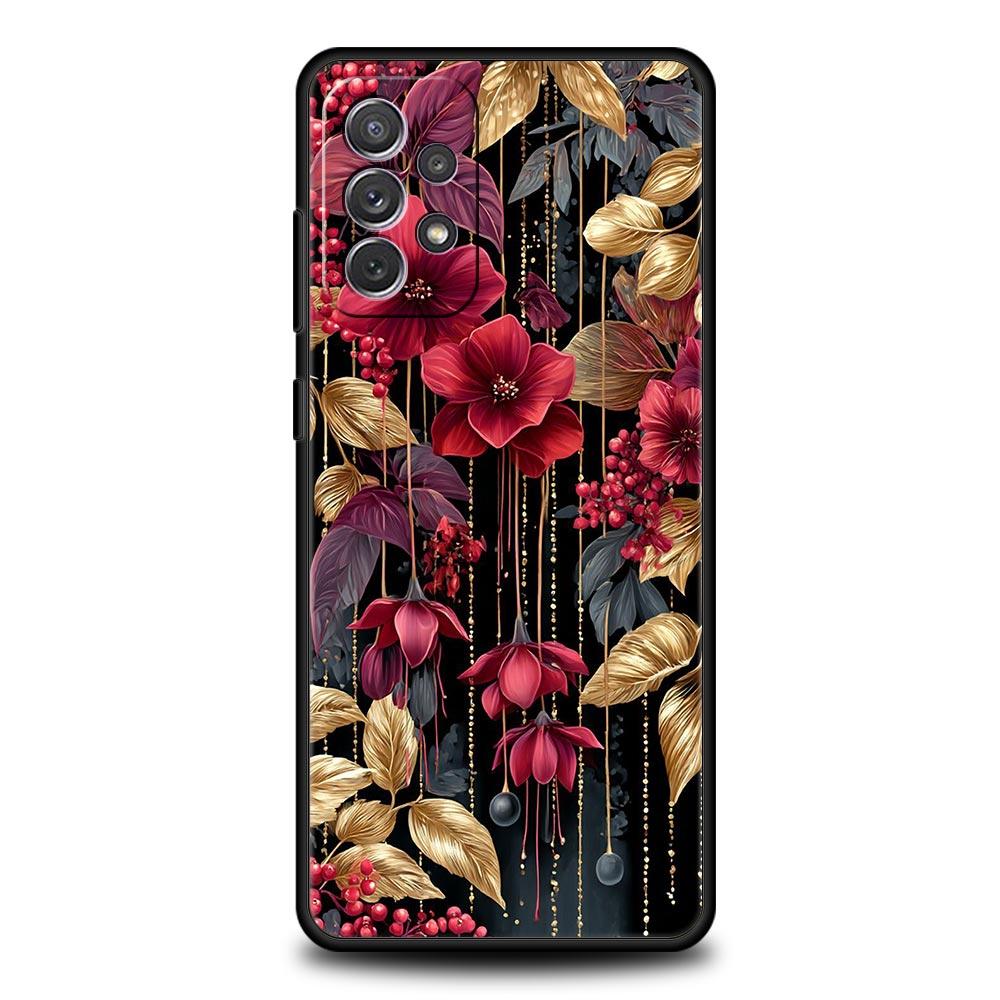Oil Painting Flowers Pattern Design Phone Case for Samsung Galaxy A55 A35 A15 A14 A13 A25 A54 A51 A71 A72 A73 A32 A41 Soft TPU
