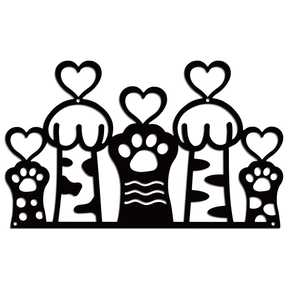 

Iron Wall Art Paw Print Matte Decor for Porch Living Room Kitchen 230x380x1mm