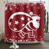1/3/4pcs Navidad Merry Christmas 3D Printing Shower Curtain Polyester Waterproof Green Festival Accessories For Bathroom Decor