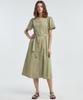 Manavis Seven V-Neck Shirt Dress [Light Khaki]