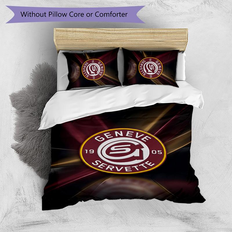 Set Biancheria da Letto 3 Pezzi Stampato Servette FC Traspirante Copripiumino con Federe Biancheria da Letto Decorativa per Camera da Letto Casa