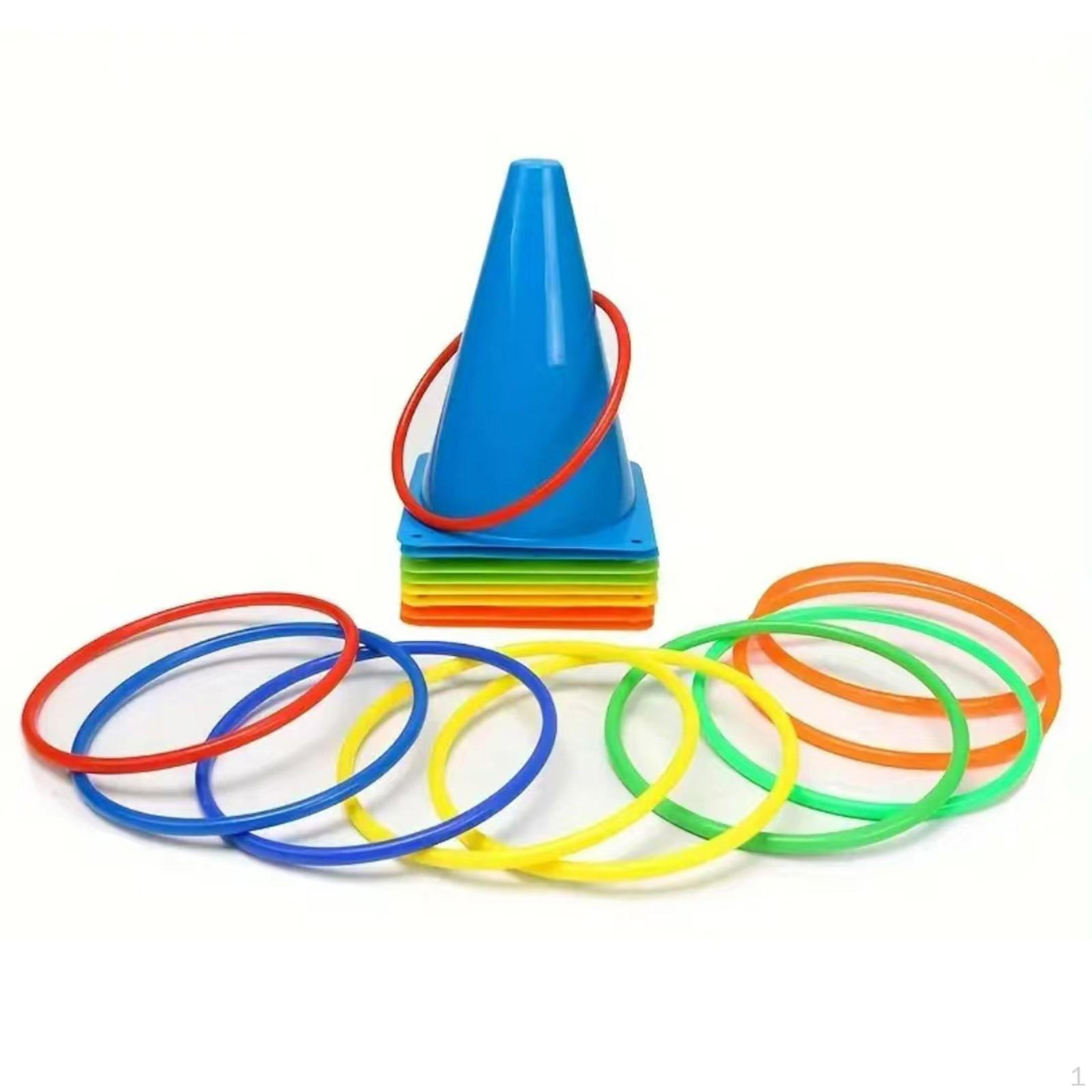 

Ring Toss Games for Kids, Cones Combo Set, Outdoor Carnival Game, and Rings Games,