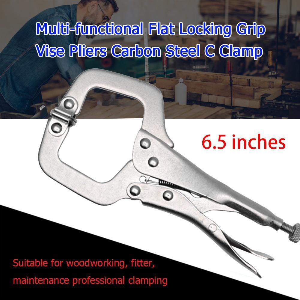 6.5 Inch Locking C Clamps with Swivel Pads Locking Clamp Pliers Table and Tool Vise Grip DIY Woodworking Welding Cabinetry