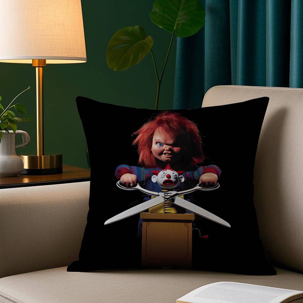 cChucky Horror Pillow Case Short Plush Print Cushion Cover Square Throw Pillow Covers Sofa Home Decor