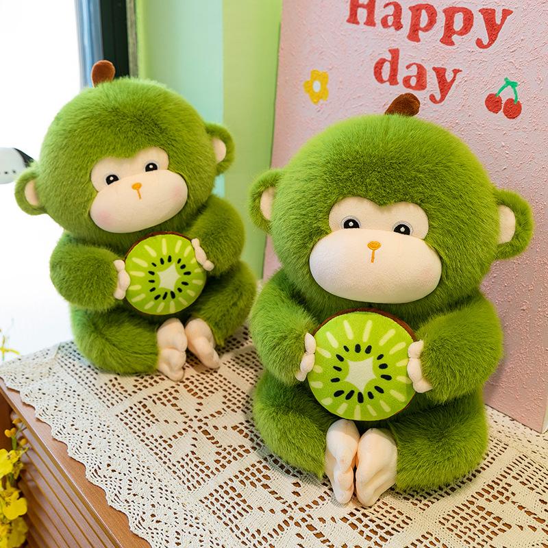 New kiwi cute peach monkey plush toy doll zodiac rag doll children's birthday gift