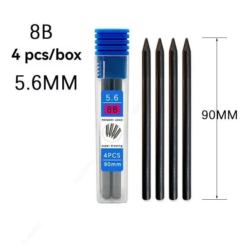 5.6mm Metal Mechanical Pencil And 2B/4B/6B/8B Pencil Refill For Writing Tool Sketch Comics Design Automatic Pencil