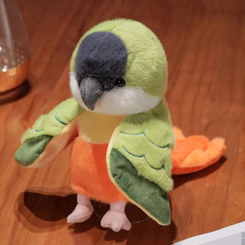 Bird Soft Stuffed Toy Doll Parrot Cosplay Plush Doll Educational Toys Kawaii Cockatiel/Budgerigar/Monk Parakeet Hand Puppet