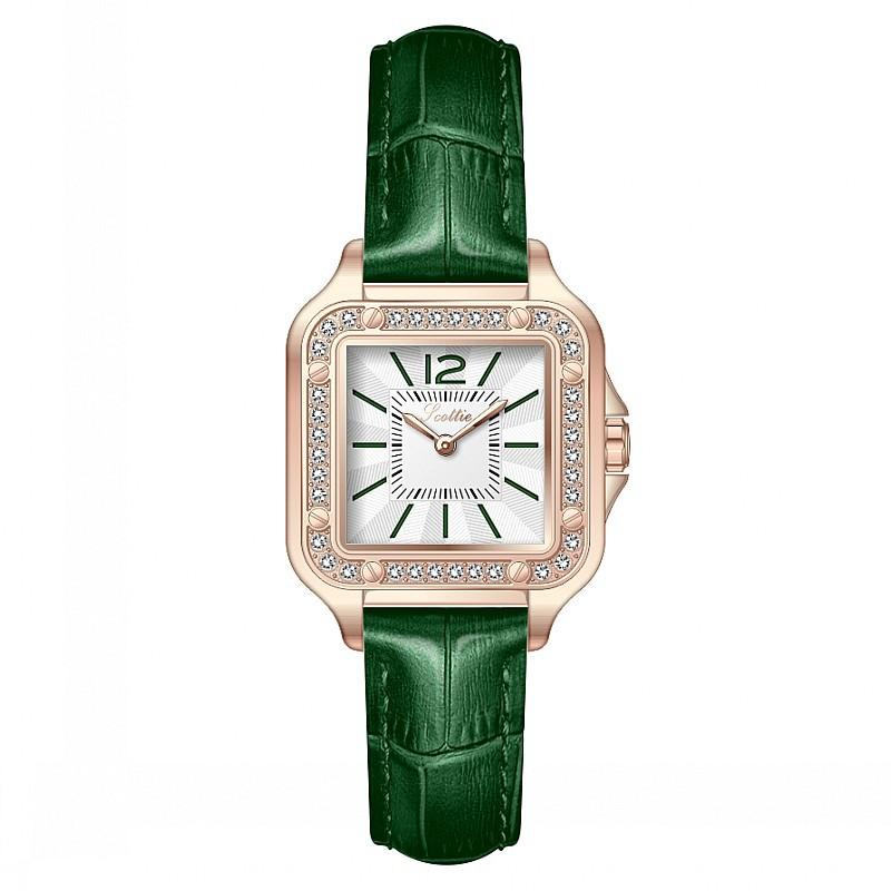 Fashion Diamond Trend Personalized Waterproof Ladies Watch Women'S Square Red Belt