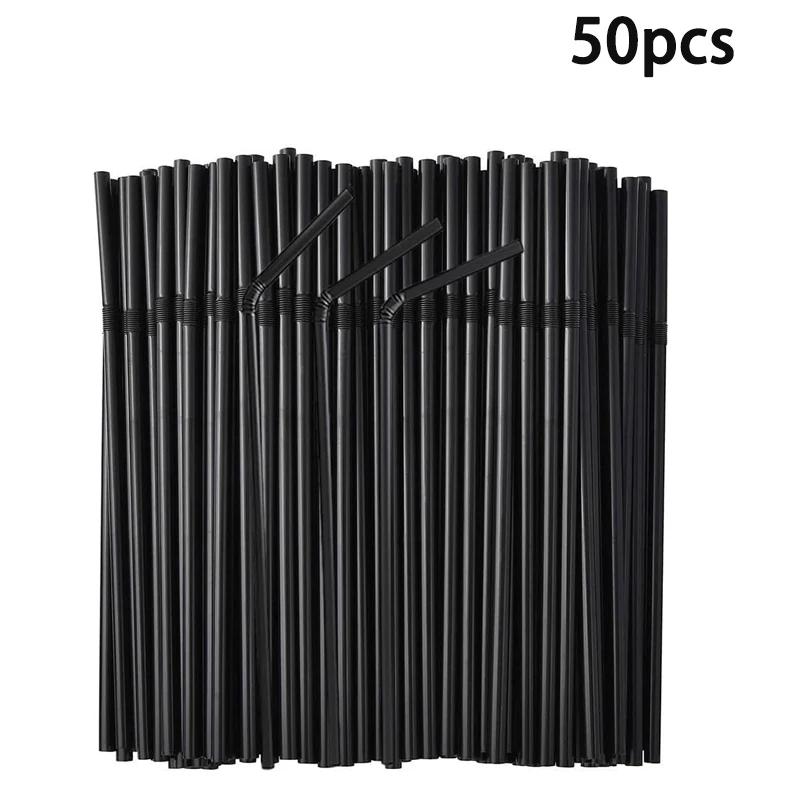 

Black Drinking Straws Flexible Wedding Kitchen Party Bar Supplies Milk Tea Rietjes Cocktail Beverage Straws Wholesale