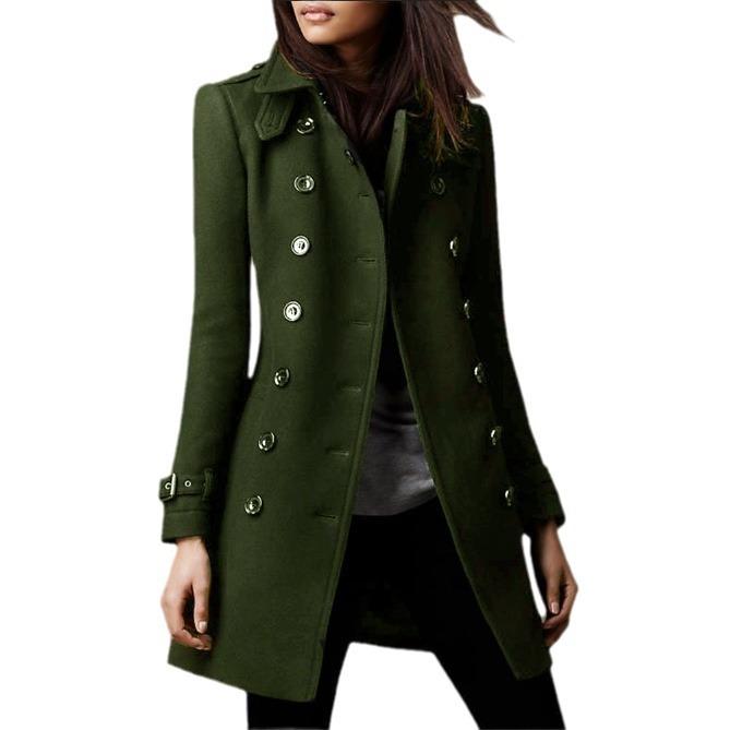 Autumn and Winter Woolen Coat Women's Double-breasted Casual Nizi Jacket Woolen Women's Clothing