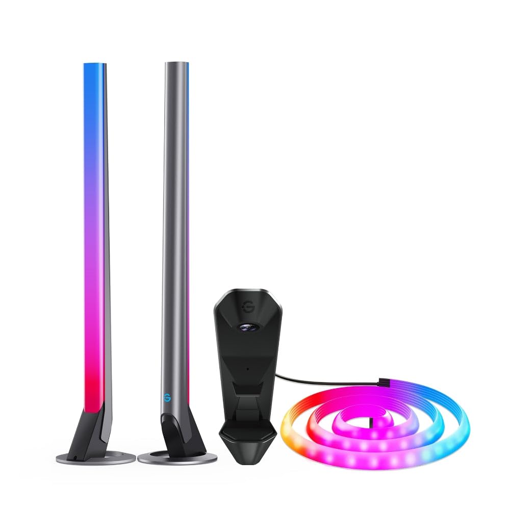 Govee G1-Pro Gaming Light Set (with Video Syncing, 24-32 inch recommended) with Sensor Camera, 2 LED Bar Lights, and LED Ribbon Light, Dimmable and