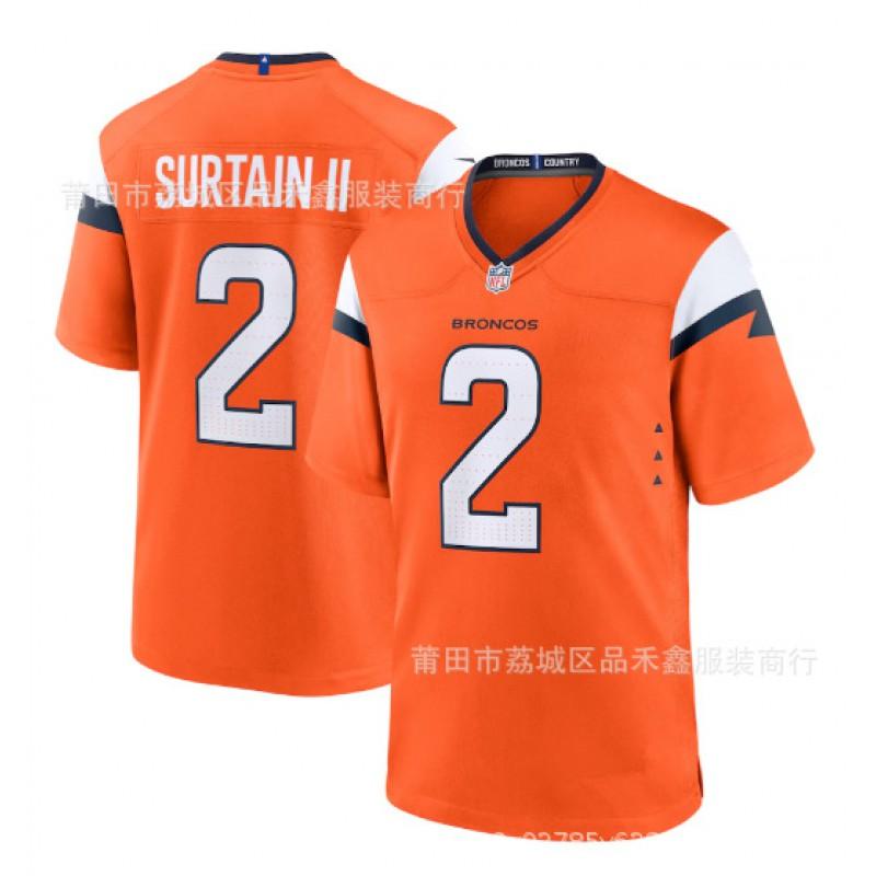 Denver Broncos NFL Football Jersey Surtain II Bo Nix Fan Apparel Cotton Team Sports Uniform Men Women